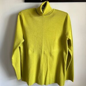 Chico's Vibrant Green/Yellow Turtleneck Sweater